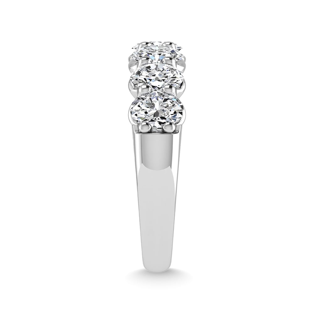 14K White Gold Lab Grown Diamond 2 1/3 Ct.Tw. Oval Shape Halfway Wedding Band