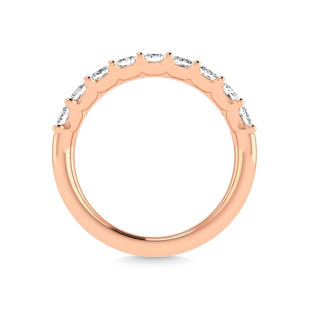 14K Rose Gold 1 Ct.Tw. Princess Shape Lab Grown Diamond Half Way Eternity Band