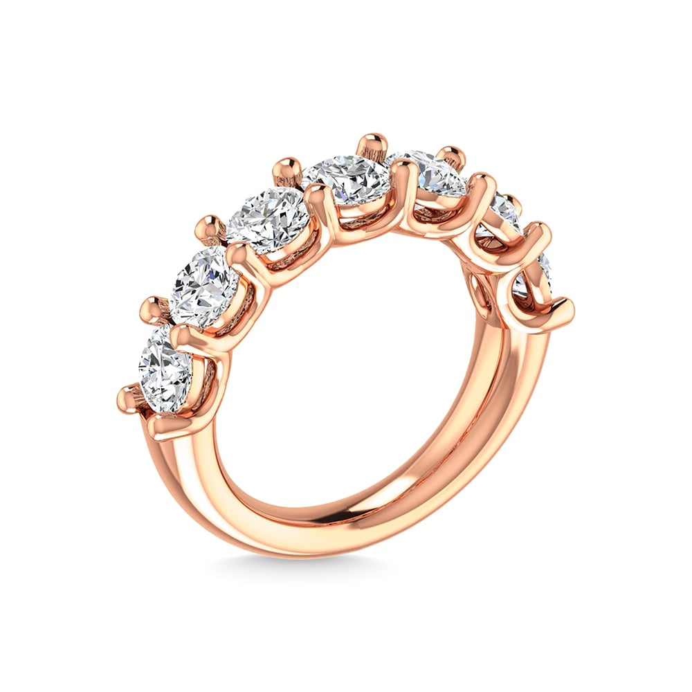 14K Rose Gold 5/8 Ct.Tw. Round Shape Diamond Half Way Eternity Band