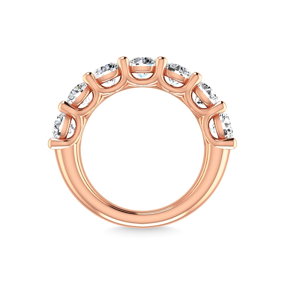 14K Rose Gold 5/8 Ct.Tw. Round Shape Diamond Half Way Eternity Band