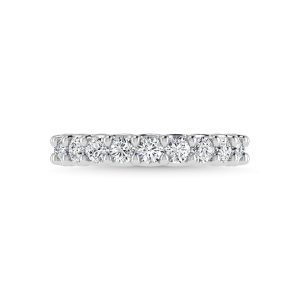 14K White Gold Lab Grown Diamond 5/8 Ct.Tw. Round Shape Half Way wedding Band (size 6.5)