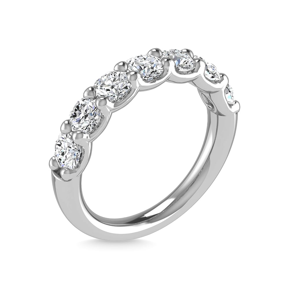 14K White Gold Lab Grown Diamond 2 1/3 Ct.Tw. Round Shape Halfway Wedding Band