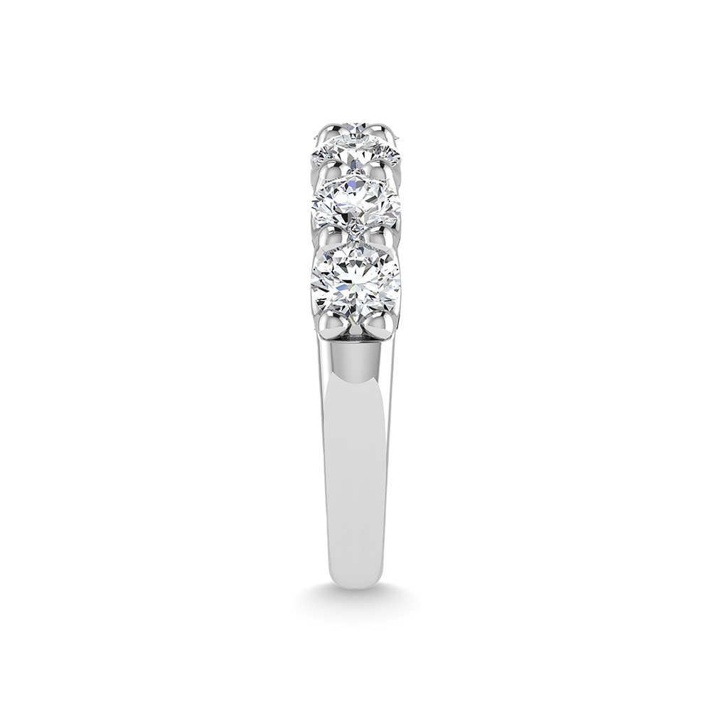 14K White Gold Lab Grown Diamond 2 1/3 Ct.Tw. Round Shape Halfway Wedding Band