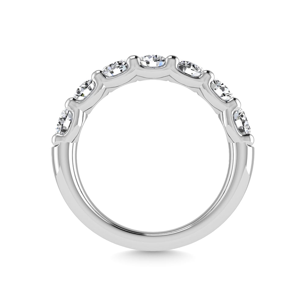 14K White Gold Lab Grown Diamond 2 1/3 Ct.Tw. Round Shape Halfway Wedding Band