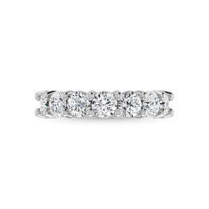 14K White Gold Lab Grown Diamond 3 3/4 Ct.Tw. Round Shape Halfway Wedding Band