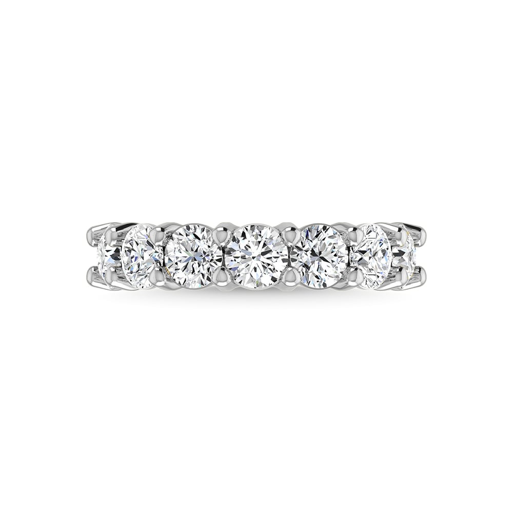14K White Gold Lab Grown Diamond 3 3/4 Ct.Tw. Round Shape Halfway Wedding Band