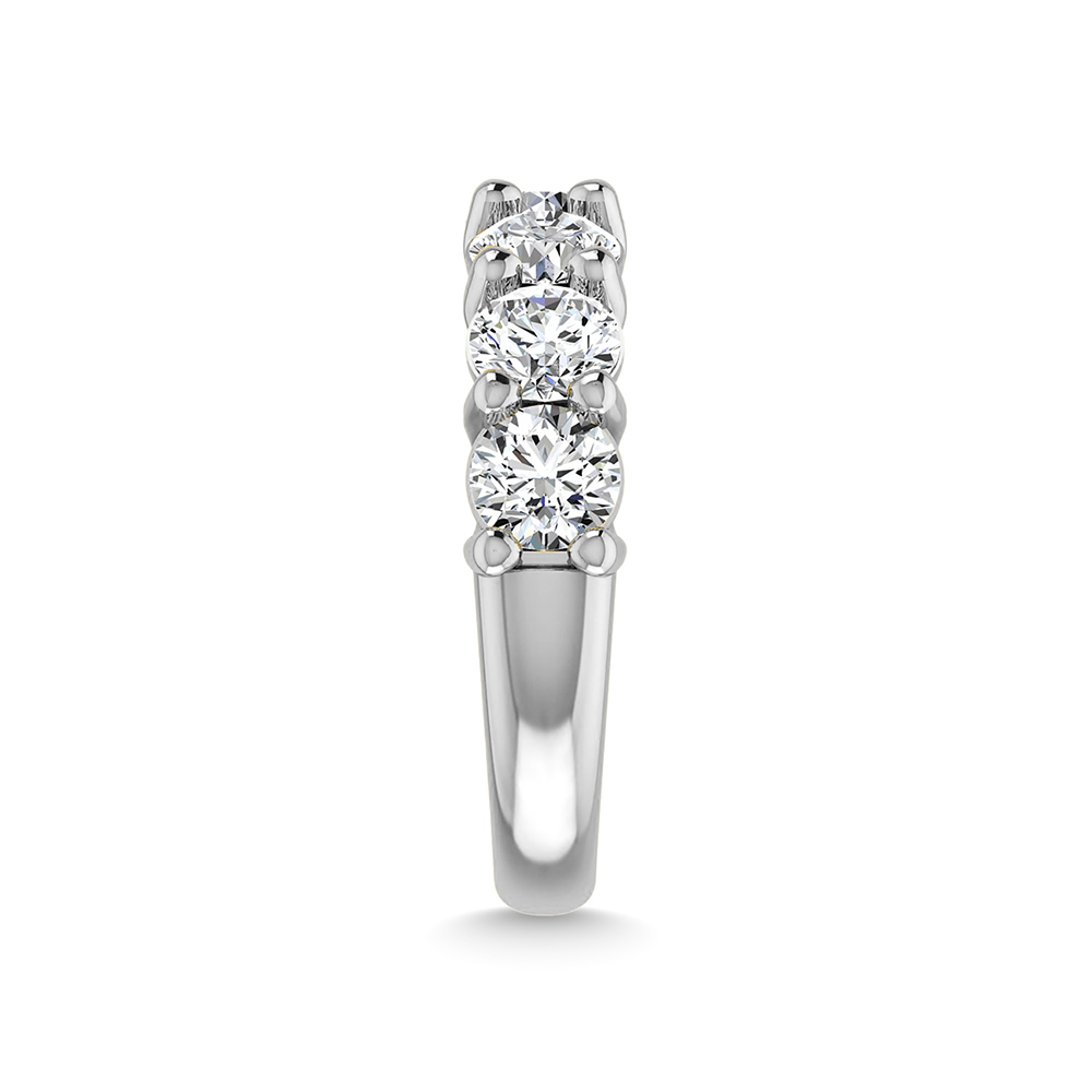 14K White Gold Lab Grown Diamond 3 3/4 Ct.Tw. Round Shape Halfway Wedding Band