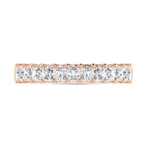 14K Rose Gold  1 1/3 Ct.Tw. Radiant Shape Lab Grown Diamond Half Way Eternity Band