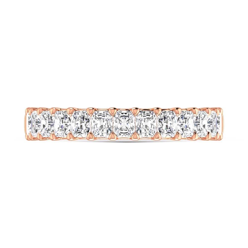 14K Rose Gold 1 1/3 Ct.Tw. Radiant Shape Lab Grown Diamond Half Way Eternity Band