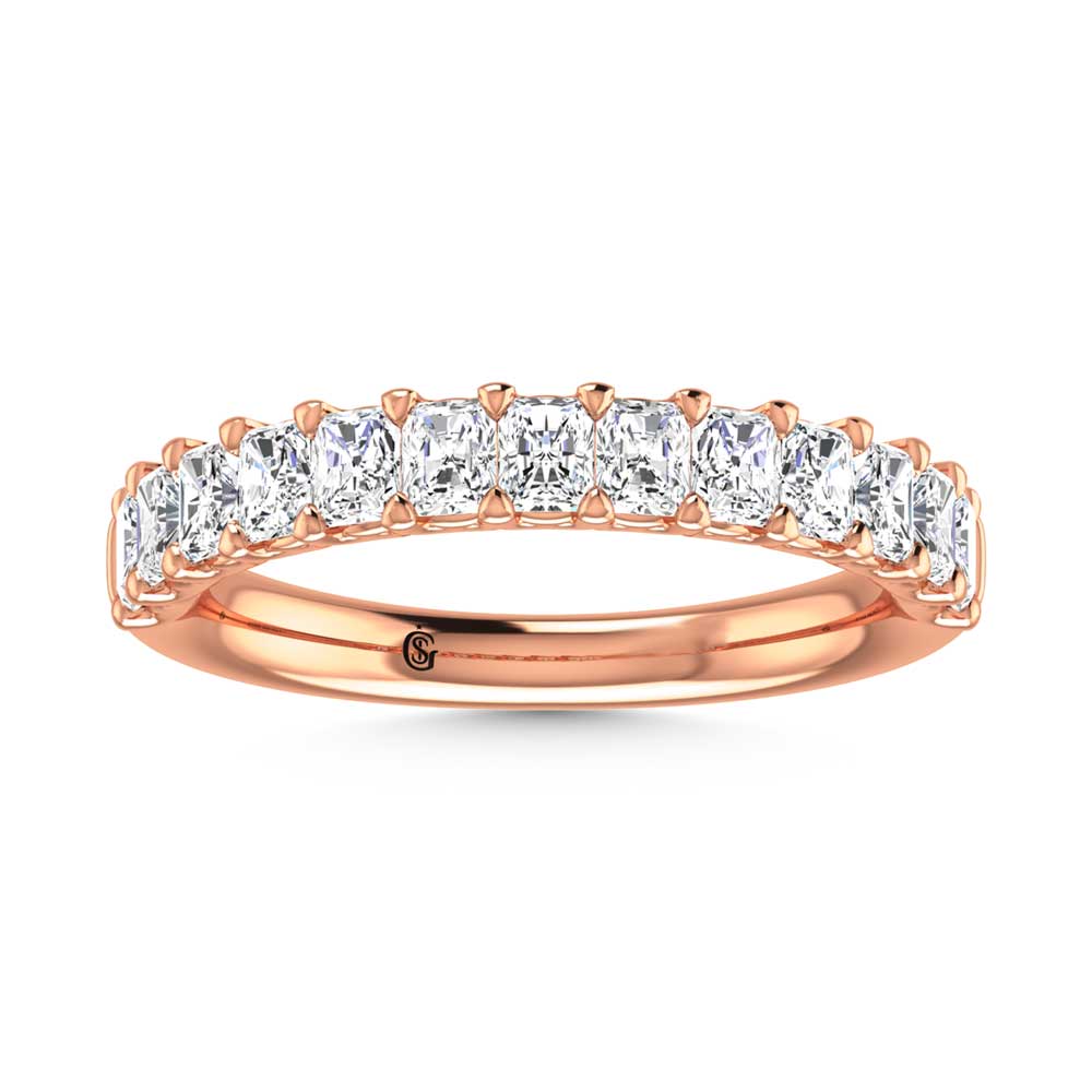 14K Rose Gold 1 1/3 Ct.Tw. Radiant Shape Lab Grown Diamond Half Way Eternity Band
