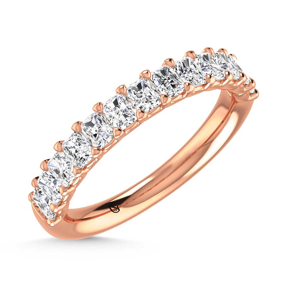 14K Rose Gold 1 1/3 Ct.Tw. Radiant Shape Lab Grown Diamond Half Way Eternity Band