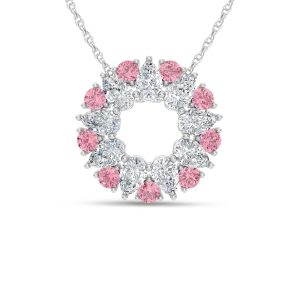 14K White Gold Lab Grown Diamond 3 1/3 Ct.Tw. Circle Fashion Pendant