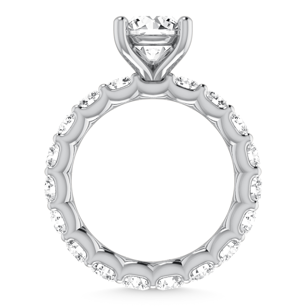 14K White Gold Lab Grown Diamond 4 5/8 Ct.Tw. Round Shape Halfway Engagement Ring ( IGI Certfied Center 2CT)