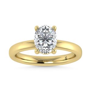14K Yellow Gold Lab Grown Diamond 4 Ct.Tw. IGI Certified Oval Shape Solitaire (Available from 1CT to 7CT)