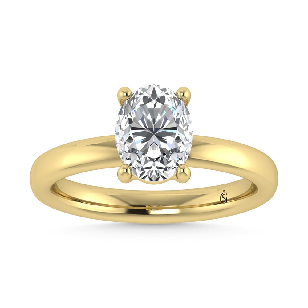 14K Yellow Gold Lab Grown Diamond 4 Ct.Tw. IGI Certified Oval Shape Solitaire (Available from 1CT to 7CT)