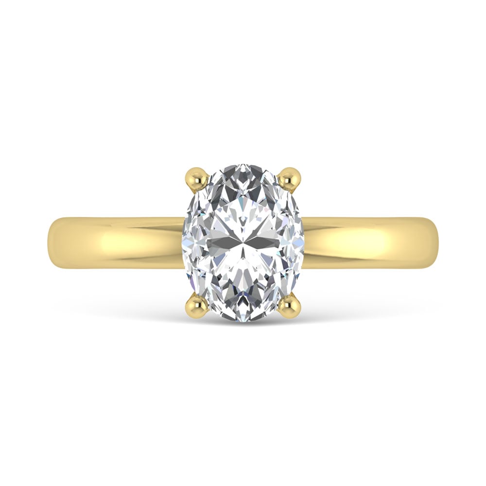 14K Yellow Gold Lab Grown Diamond 4 Ct.Tw. IGI Certified Oval Shape Solitaire (Available from 1CT to 7CT)