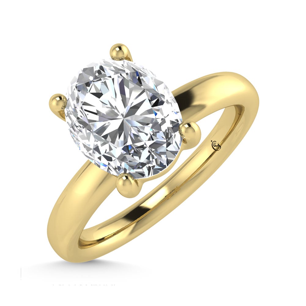 14K Yellow Gold Lab Grown Diamond 4 Ct.Tw. IGI Certified Oval Shape Solitaire (Available from 1CT to 7CT)