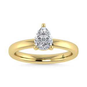 14K Yellow Gold Lab Grown Diamond 2 Ct.Tw. IGI Certified Pear Shape Solitaire (Available from 1CT to 7CT)