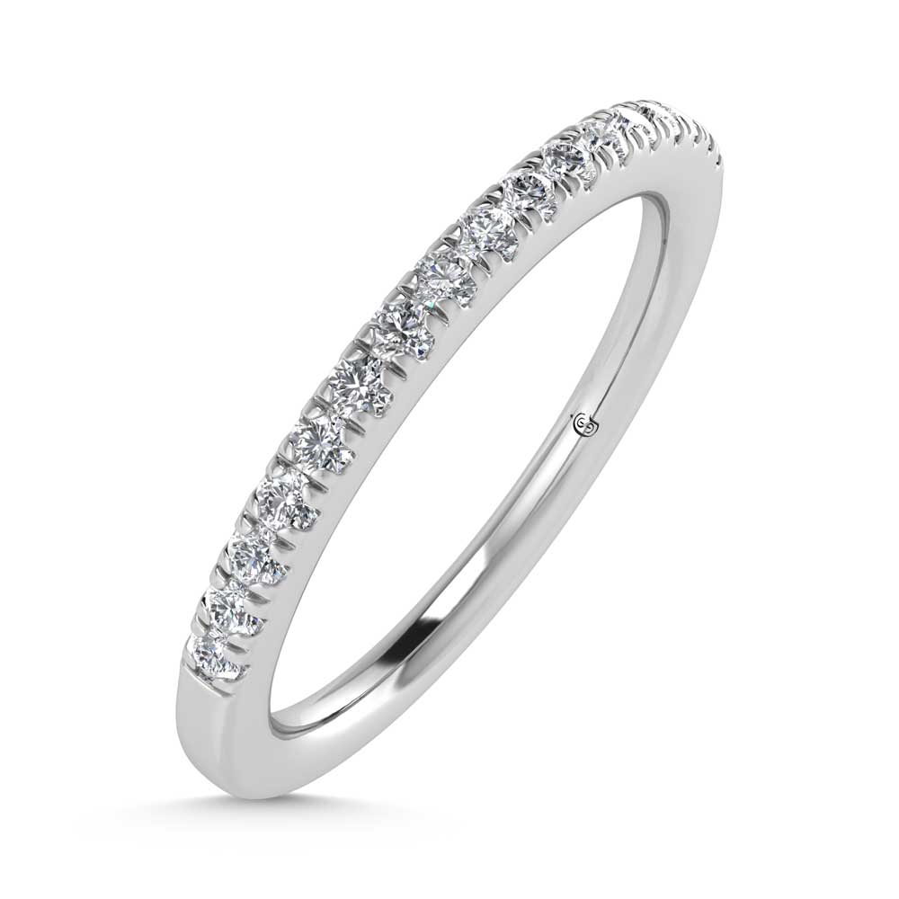 14K White Gold Lab Grown Diamond 1/6 Ct.Tw. Wedding Band