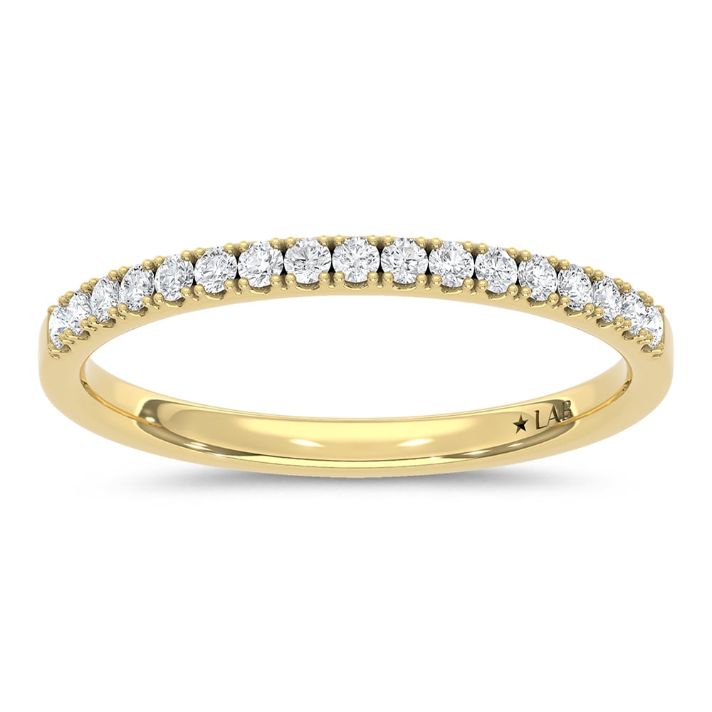 14K Yellow Gold Lab Grown Diamond 1/6 Ct.Tw. Wedding Band