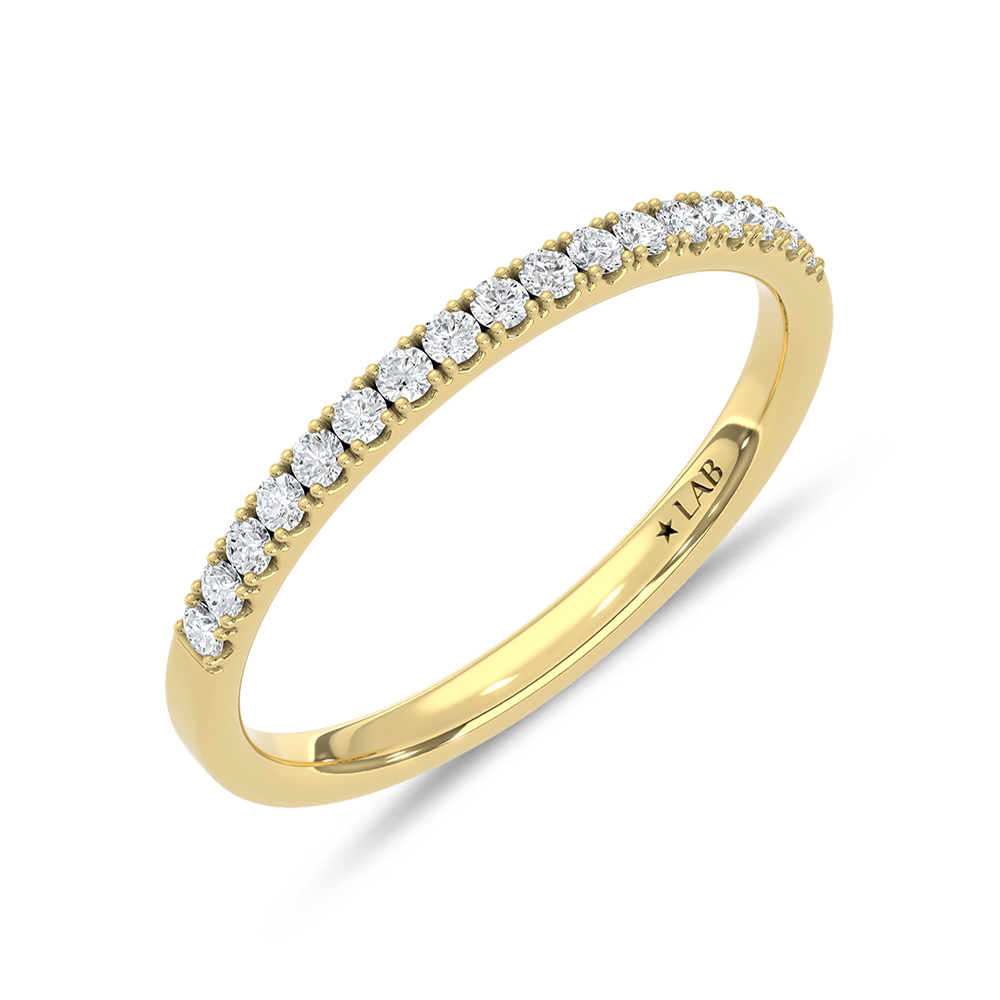 14K Yellow Gold Lab Grown Diamond 1/6 Ct.Tw. Wedding Band