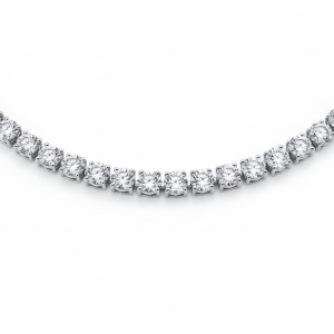 14K White Gold Lab Grown Diamond 5 Ct.Tw. Tennies Necklace 17
