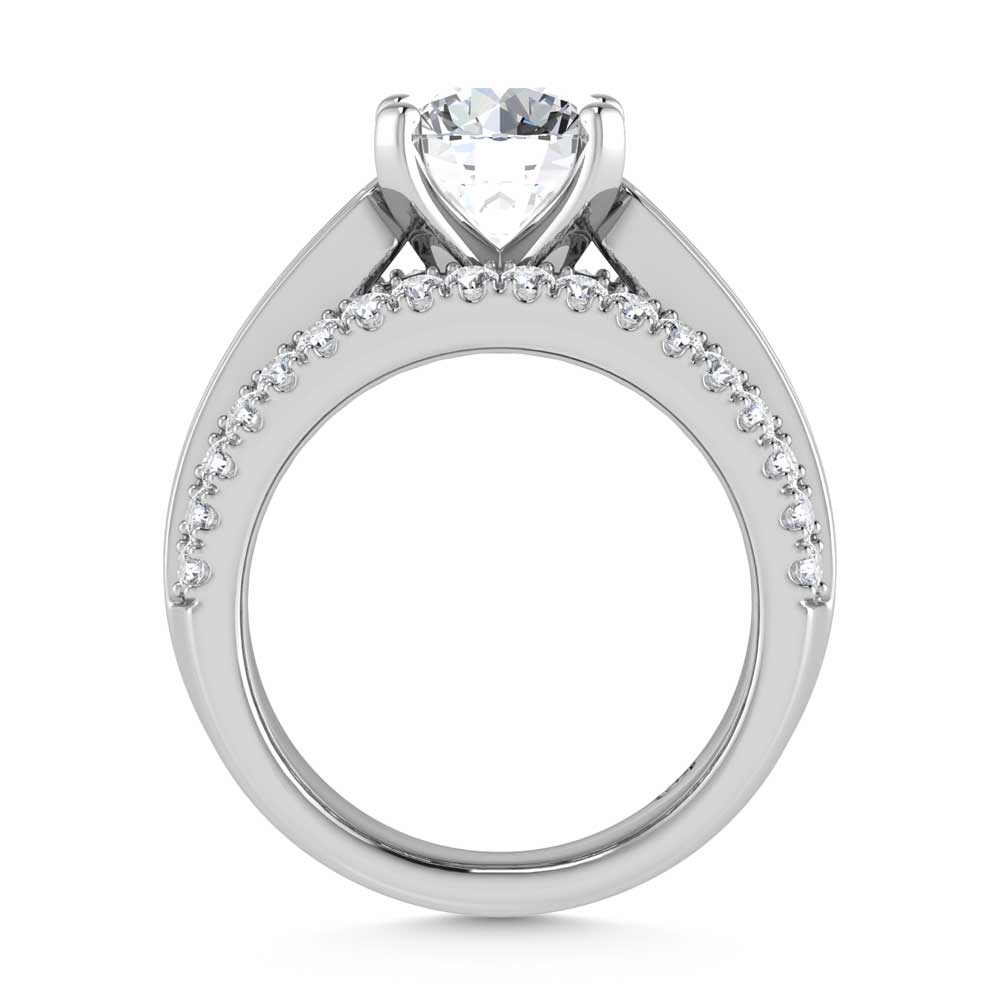 14K White Gold Lab Grown Diamond 5 1/8 Ct.Tw. Emerald Shape Engagement Ring (IGI Certified Center 3ct)