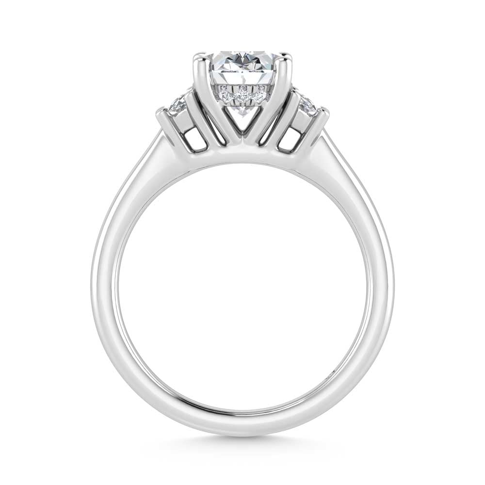 14K White Gold Lab Grown Diamond 3 1/2 Ct.Tw. Oval Shape Engagement Ring