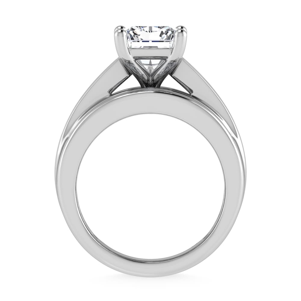 10K White Gold Lab Grown Diamond 1 3/4 ct.Tw. Radiant Shape Engagement Ring (IGI Certified Center 1ct)