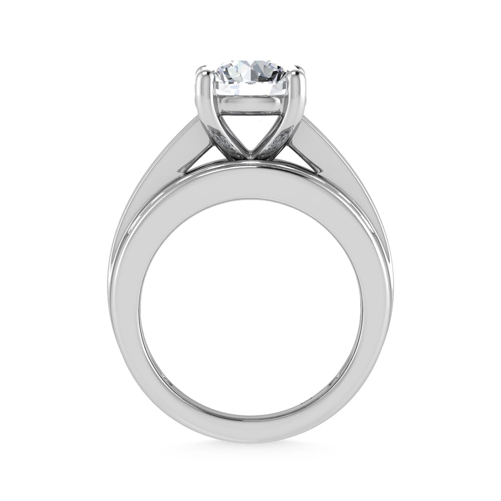 10K White Gold Lab Grown Diamond 1 3/4 ct.Tw. Round Shape Engagement Ring (IGI Certified Center 1ct)