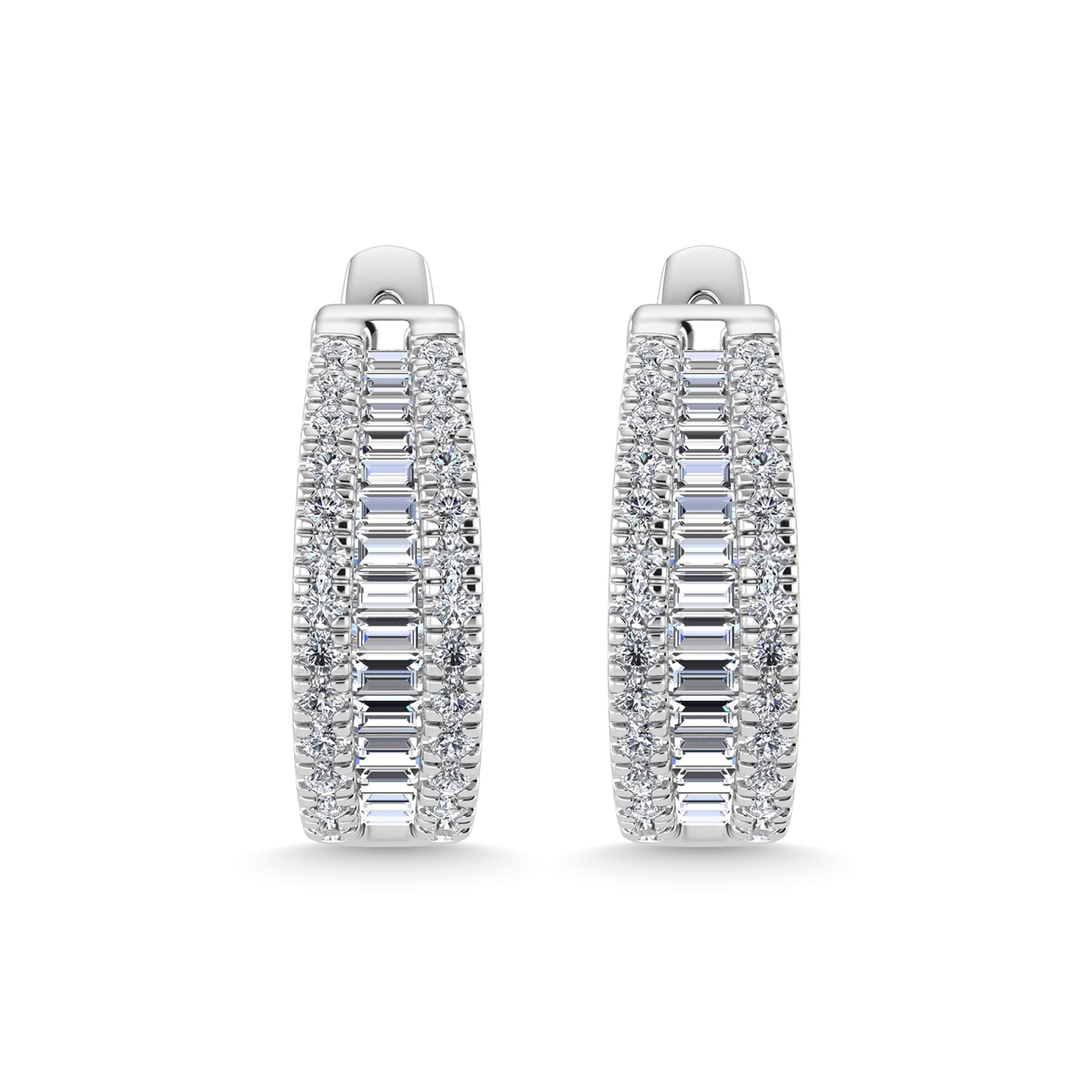 14K White Gold Lab Grown Diamond 1 Ct.Tw. Hoop Earrings