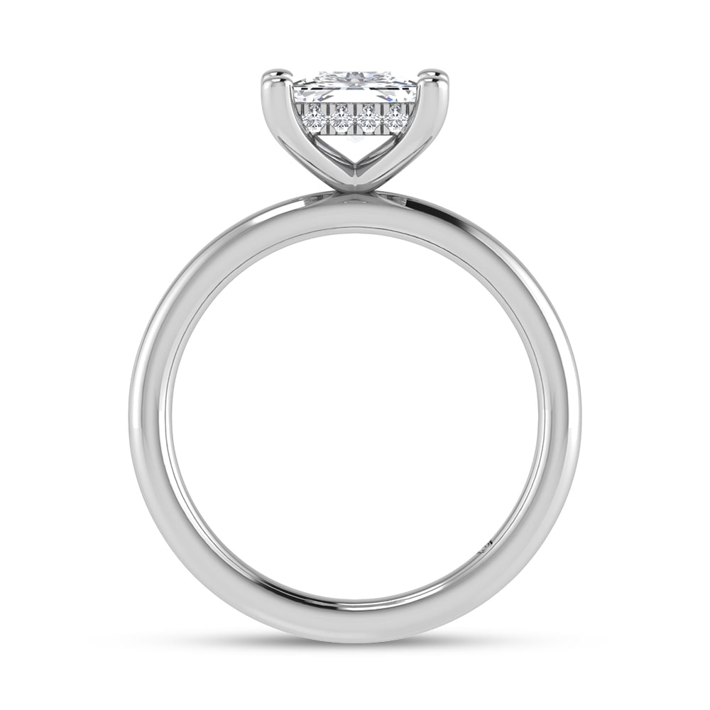 14K White Gold Lab Grown Princess Shape Lab Grown Diamond 1 1/2 ct.tw. Certified Solitaire Engagement Ring (IGI Certified Center 1 1/2ct)