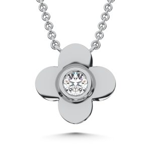 10K White Gold Lab Grown Diamond 1/20 Ct.Tw. Fashion Necklace