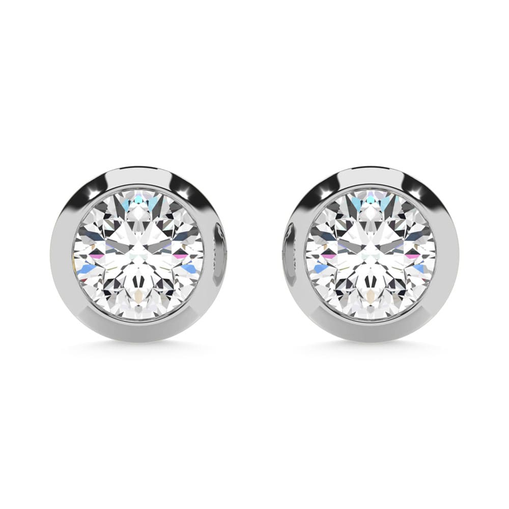 10K White Gold Lab Grown Diamond 1/2 Ct.Tw. Solitaire Earrings