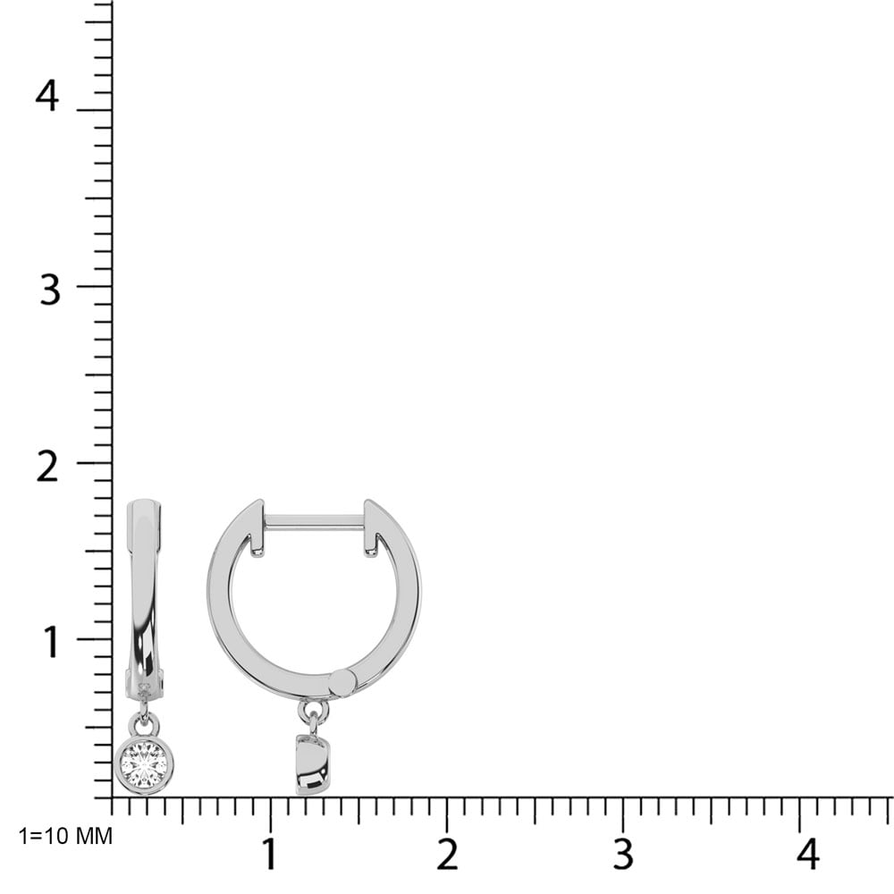 10K White Gold Lab Grown Diamond 1/2 Ct.Tw. Round Shape Hoop Earrings