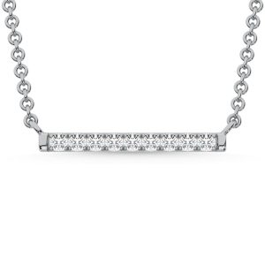 10K White Gold Lab Grown Diamond 1/10 Ct.Tw. Bar Necklace