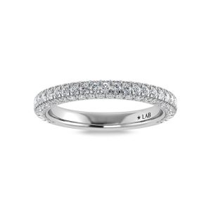 14K White Gold Lab Grown Diamond 7/8 Ct.Tw.  Round Shape Wedding Band