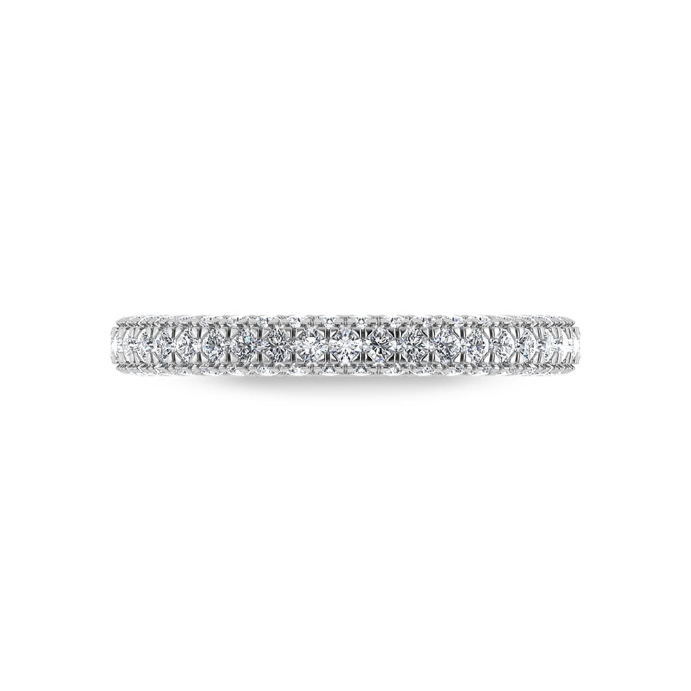 14K White Gold Lab Grown Diamond 7/8 Ct.Tw. Round Shape Wedding Band
