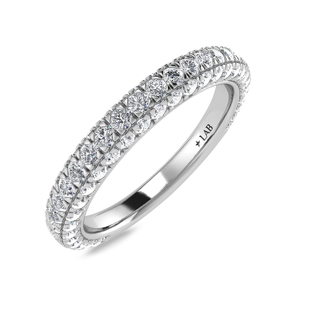 14K White Gold Lab Grown Diamond 7/8 Ct.Tw. Round Shape Wedding Band