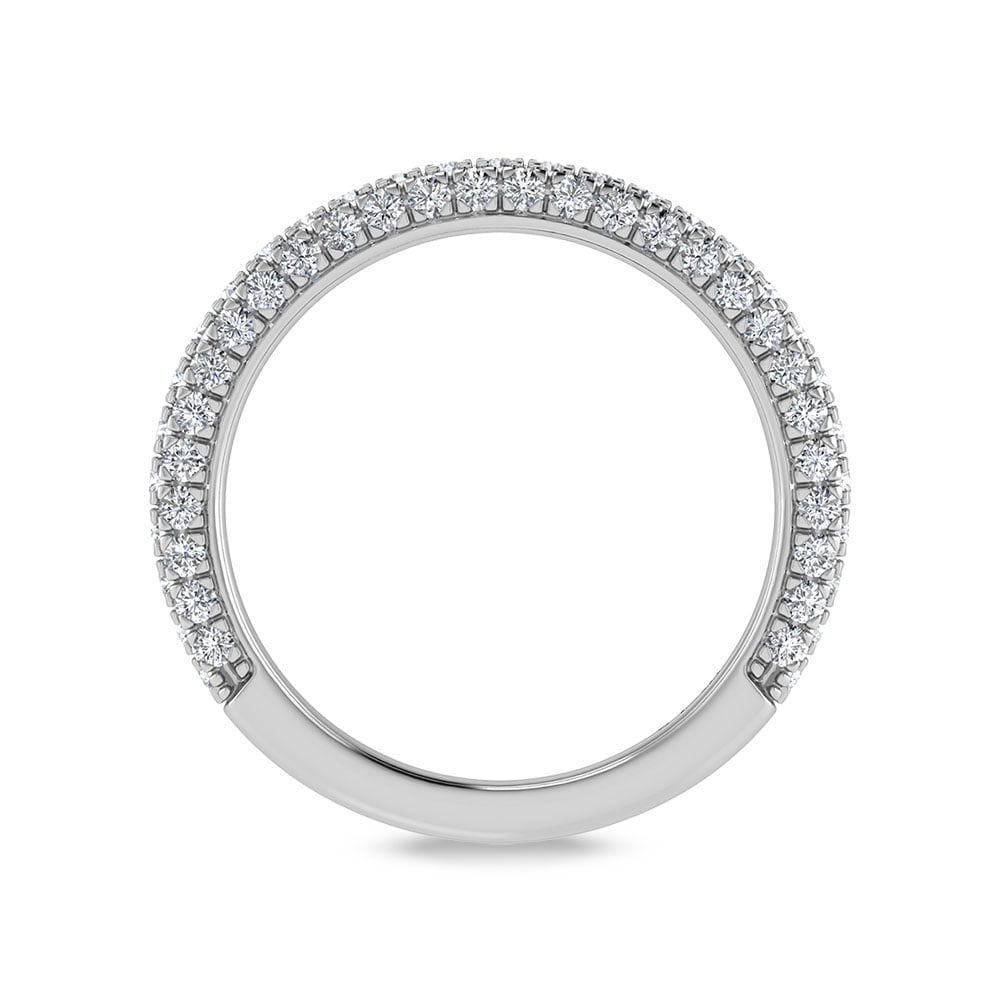 14K White Gold Lab Grown Diamond 7/8 Ct.Tw. Round Shape Wedding Band