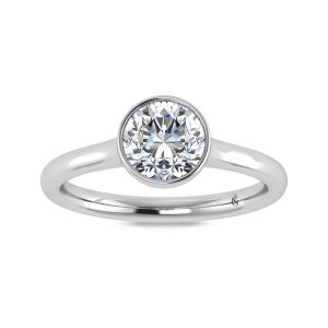 14K White Gold Lab Grown Bezel Set Lab Grown Diamond 3/4 ct.tw. Solitaire Ring