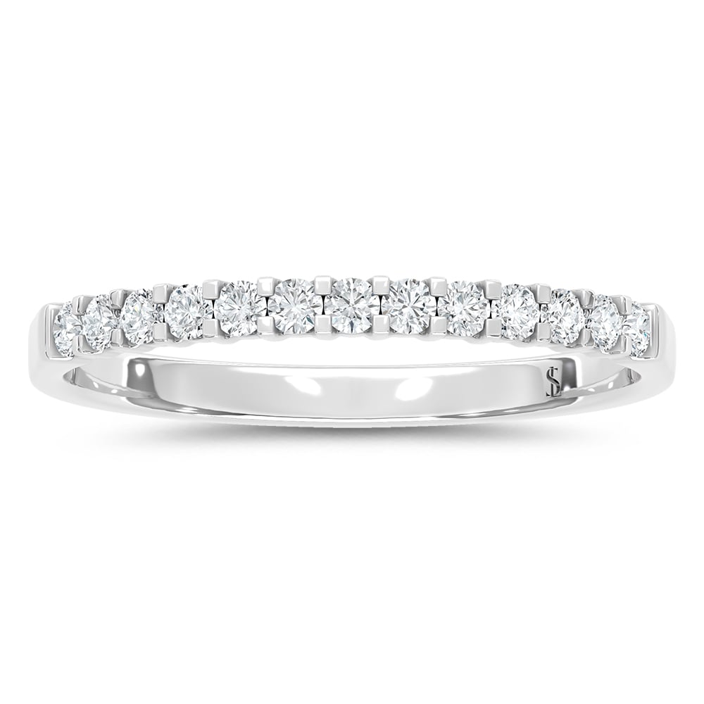 14K White Gold Lab Grown Diamond 1/6 Ct.Tw. Ladies Machine Band
