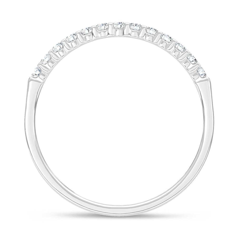 14K White Gold Lab Grown Diamond 1/6 Ct.Tw. Ladies Machine Band