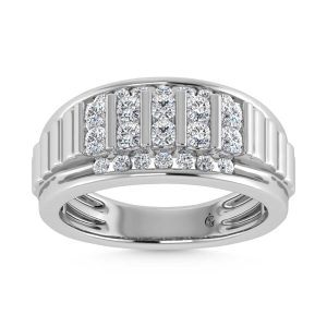 10K White Gold Lab Grown Diamond 1 Ct.Tw. Mens Ring