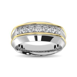 10K Two Tone Lab Grown Diamond 1/4 Ct.Tw. Mens Ring