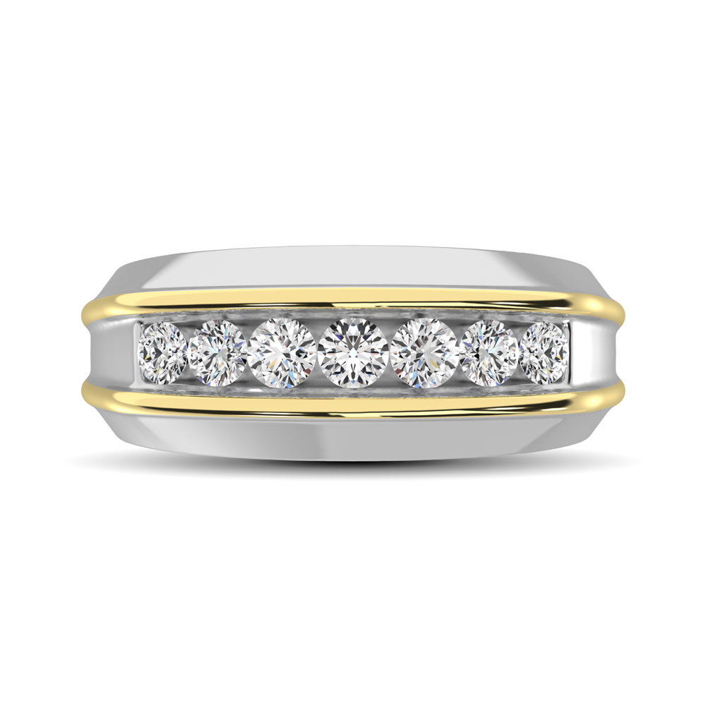 10K Two Tone Lab Grown Diamond 1/4 Ct.Tw. Mens Ring