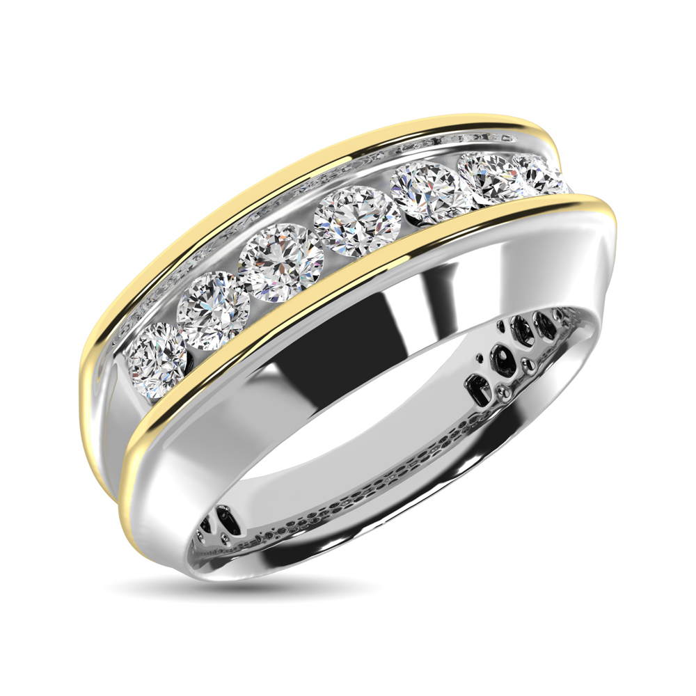 10K Two Tone Lab Grown Diamond 1/4 Ct.Tw. Mens Ring