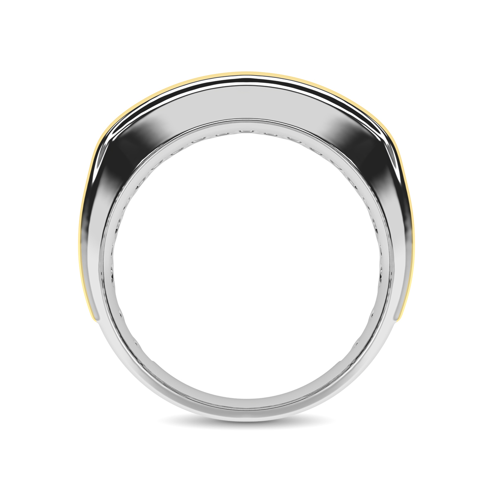 10K Two Tone Lab Grown Diamond 1/4 Ct.Tw. Mens Ring