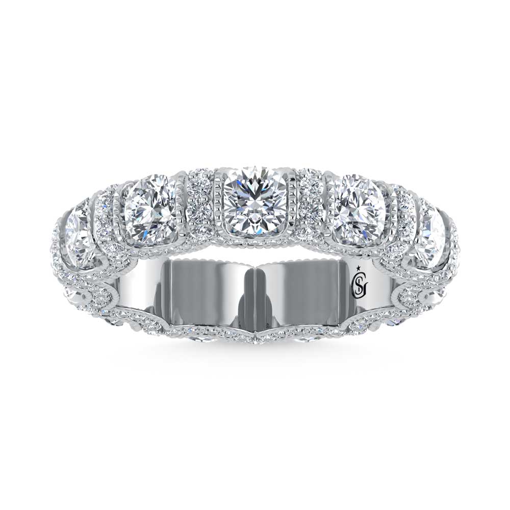 14K White Gold Lab Grown Diamond 3 1/2 Ct.Tw. Fashion Band