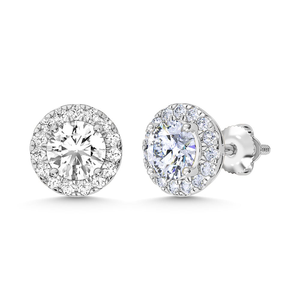10K White Gold Lab Grown Diamond 1 1/2 Ct.Tw. Fashion Earrings